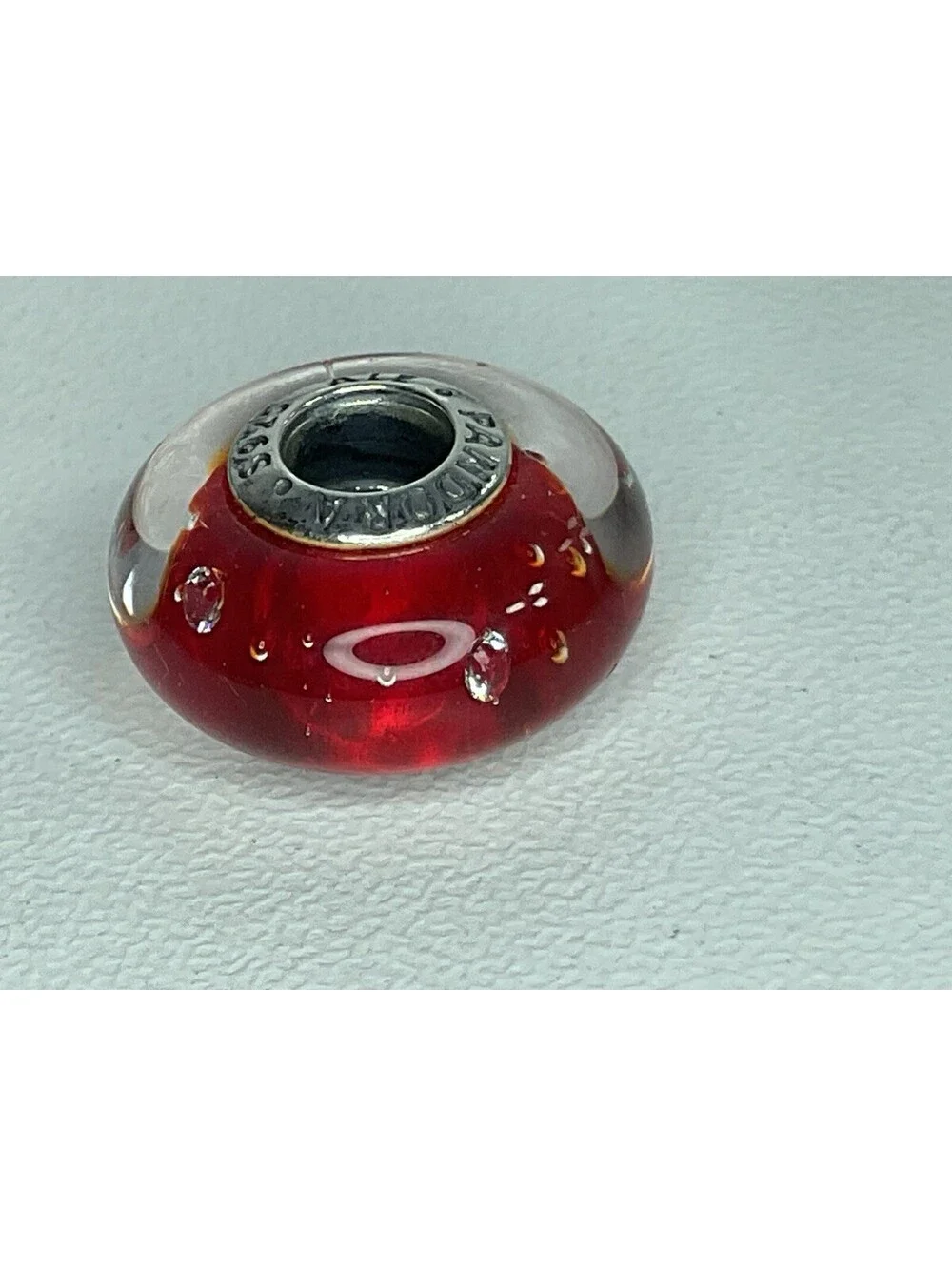 Pandora Red Murano Effervescence Charm Retired.